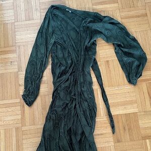 Bird & Kite Green Wrap Midi Dress